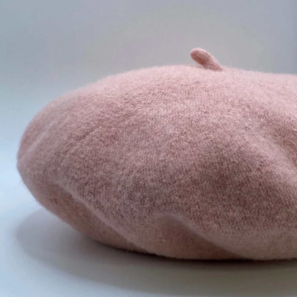 NWOT Coquette Pink Wool Blend Beret French Girl Parisian Chic Soft Girl - OS